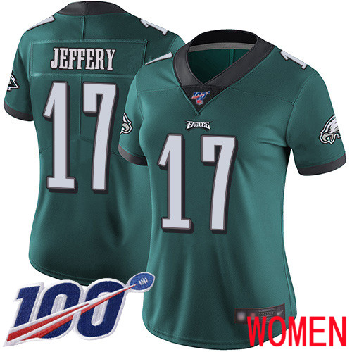 Women Philadelphia Eagles #17 Alshon Jeffery Midnight Green Team Color Vapor Untouchable NFL Jersey Limited 3